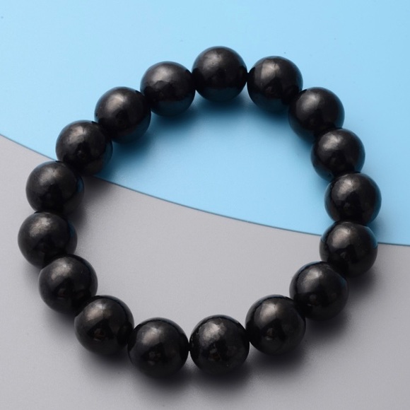 NWT Shungite Bead Bracelet! 11-13mm 187.5ctw!!! - Picture 2 of 5